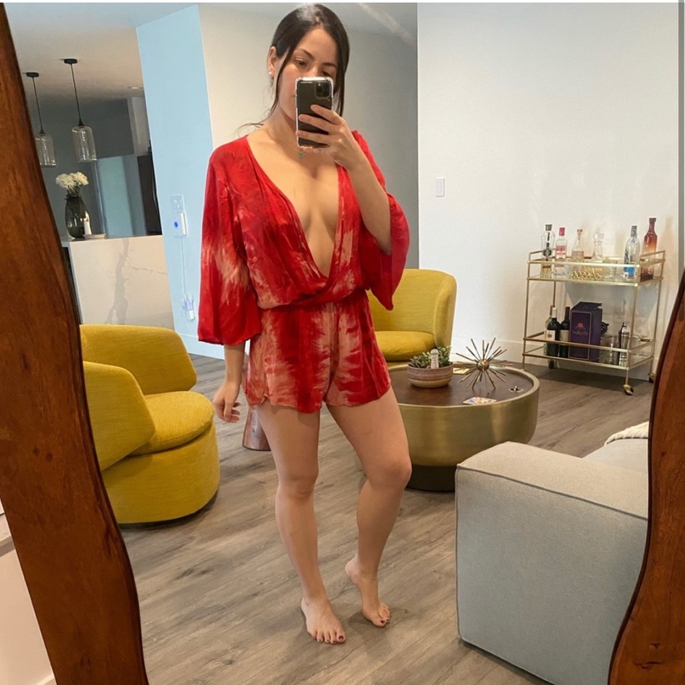 Blue life red romper